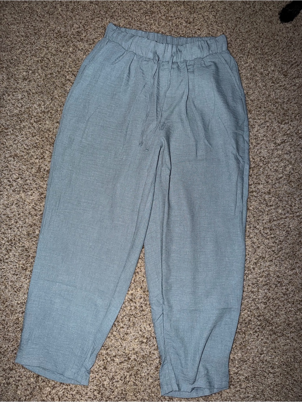 Zenana Outfitters light blue Cropped Elastic-Waist Pants